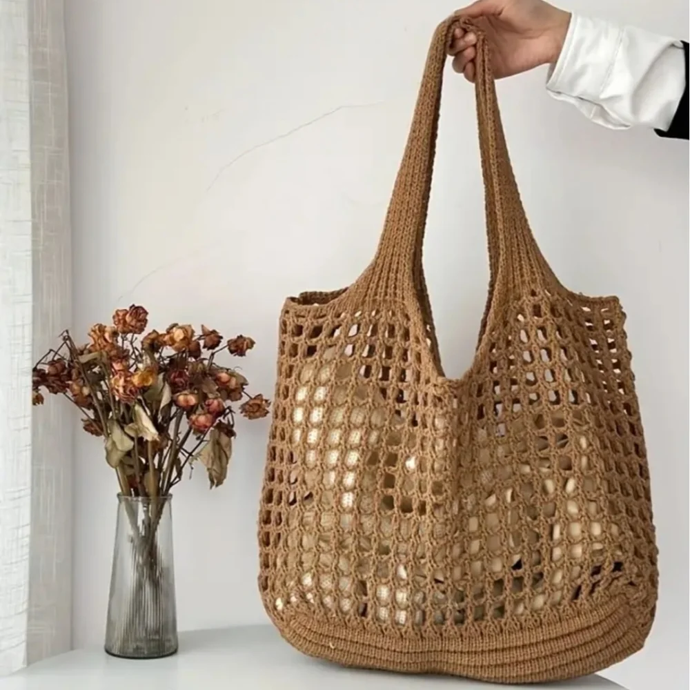 Crochet Woven Tote Bag